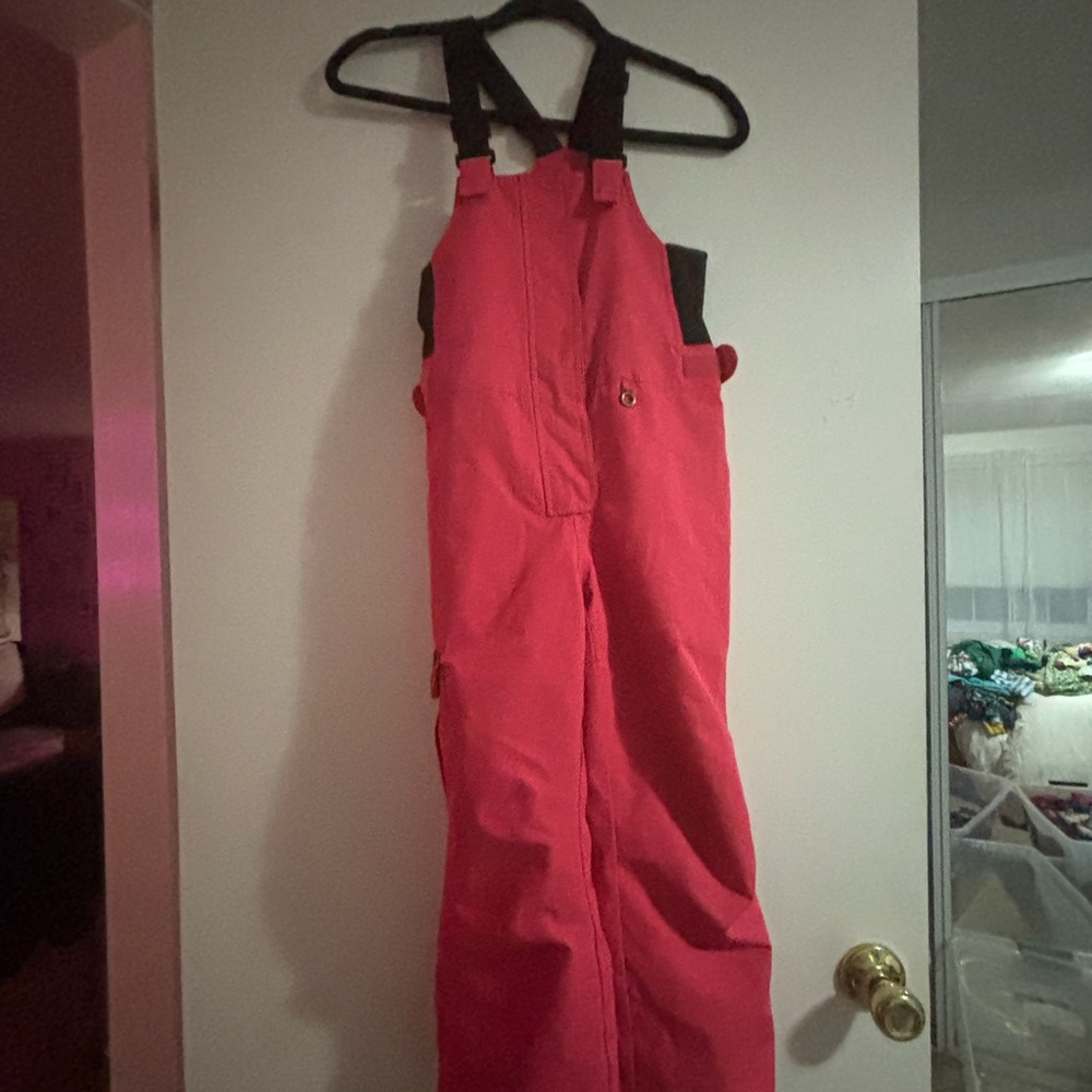 Roxy Navy and Red Snow Bib Overalls